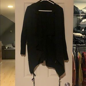 Black hooded sweater